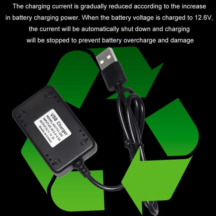 11.1V 2A 3S Output Protection Lithium Battery USB Charger With Light - XH/4P Plug