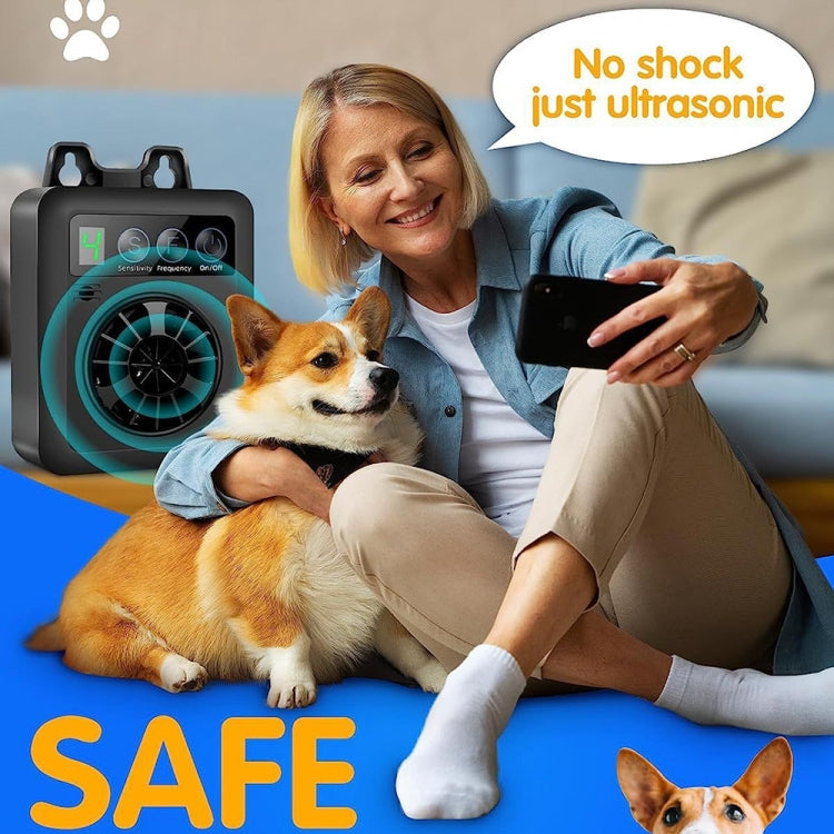 K6 Digital Display Intelligent Ultrasonic Barking Control Device Dog Training Device Repellent Device - Black