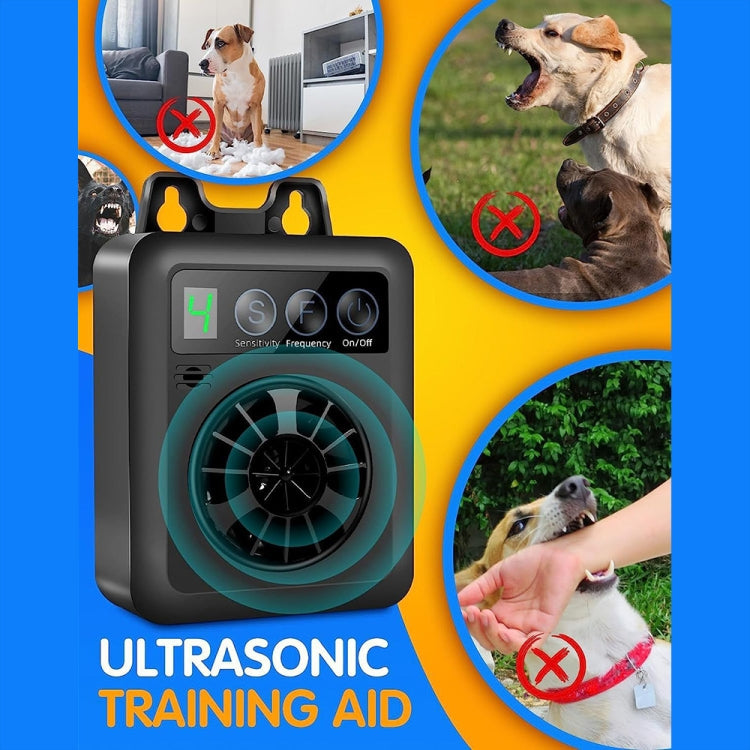 K6 Digital Display Intelligent Ultrasonic Barking Control Device Dog Training Device Repellent Device - Black