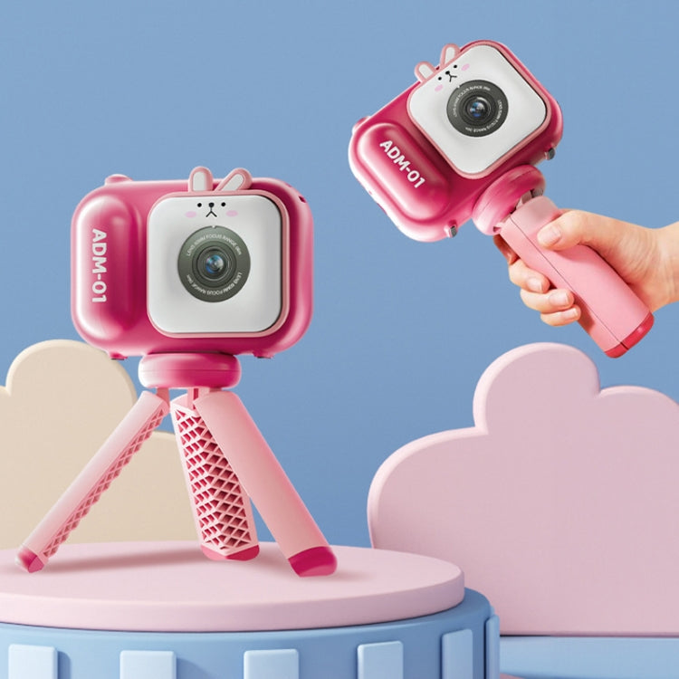 2.4 Inch IPS Screen 48MP Dual Lens Kids Digital Camera Mini Video Camera With 64G TF Card Pink Bunny
