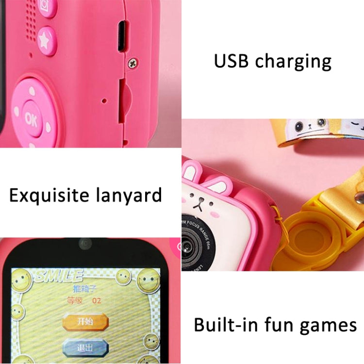 2.4 Inch IPS Screen 48MP Dual Lens Kids Digital Camera Mini Video Camera Without TF Card Blue Fox