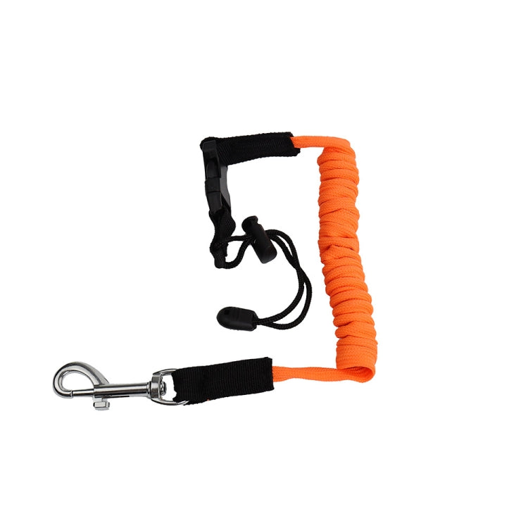 Stretchable Kayak Paddle Board Safety Rope Spring Leash With Safety Lock - Orange