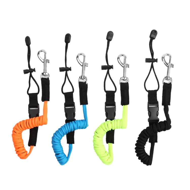 Stretchable Kayak Paddle Board Safety Rope Spring Leash With Safety Lock - Orange