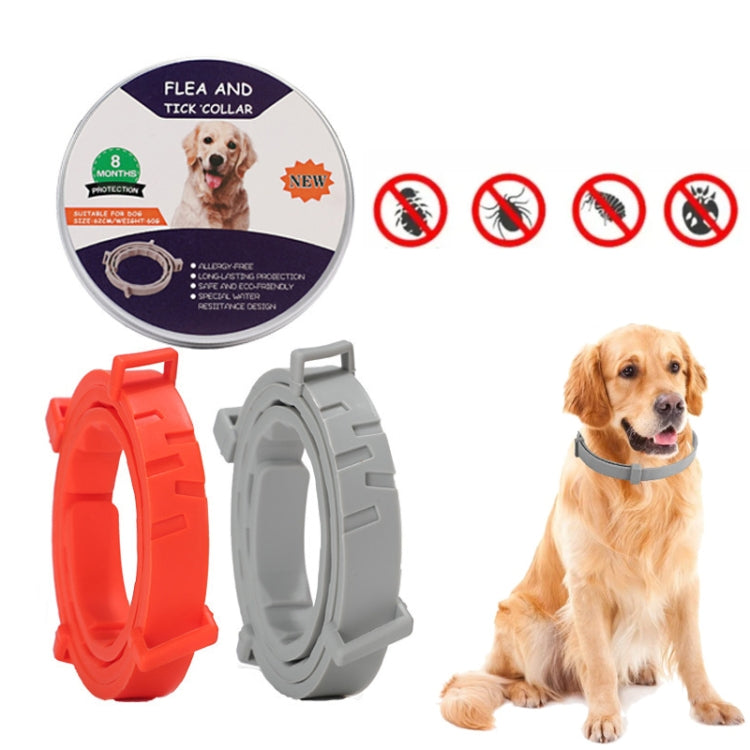 Flea and Tick Collar for Dogs Cats With Aluminum Case, Size: 72cm Orange