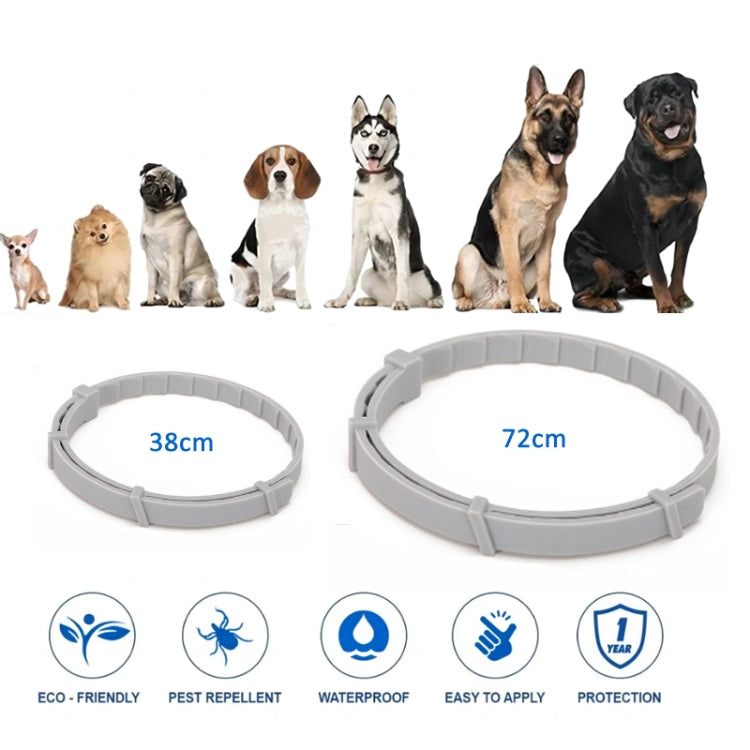 Flea and Tick Collar for Dogs Cats With Aluminum Case, Size: 72cm Blue