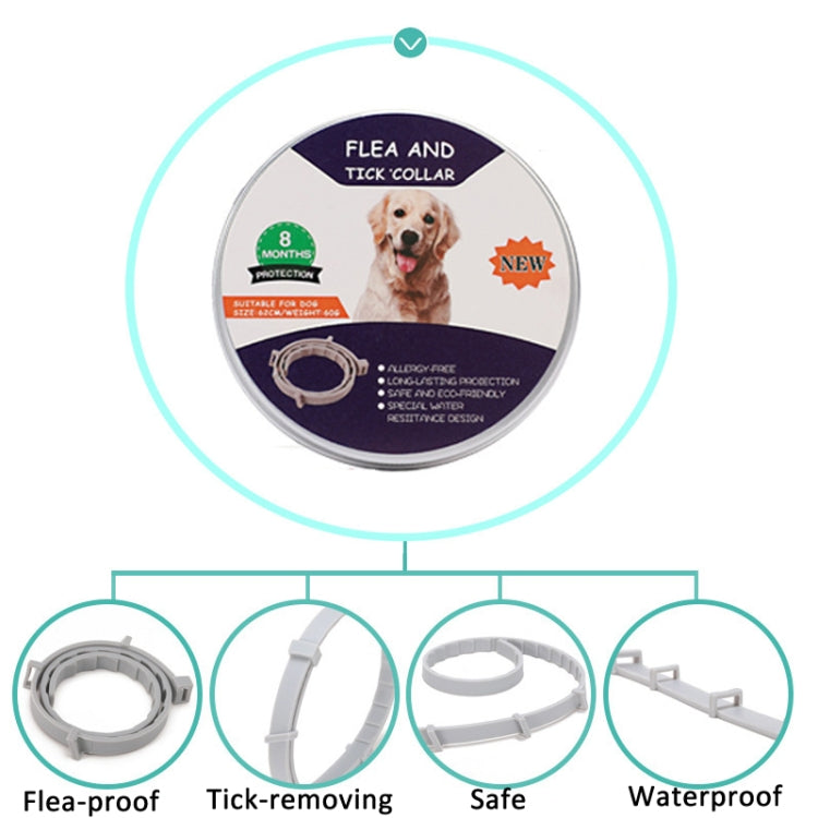 Flea and Tick Collar for Dogs Cats With Aluminum Case, Size: 72cm Orange