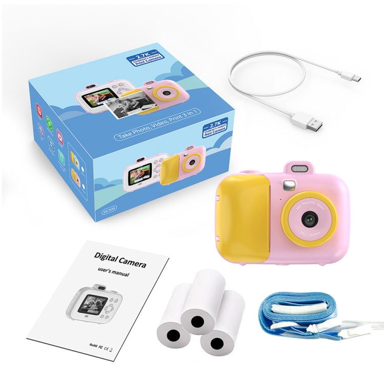 2.4-Inch Smart Digital Kids Thermal Printing Camera With Printing Paper, Color: 503J Blue Fixed Focus
