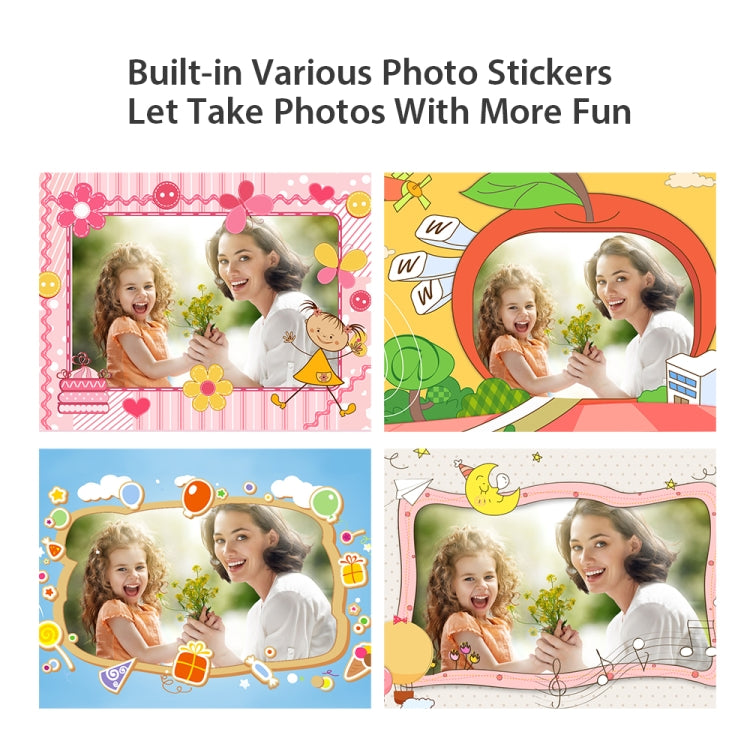 2.4-Inch Smart Digital Kids Thermal Printing Camera With Printing Paper, Color: 503J Pink Fixed Focus