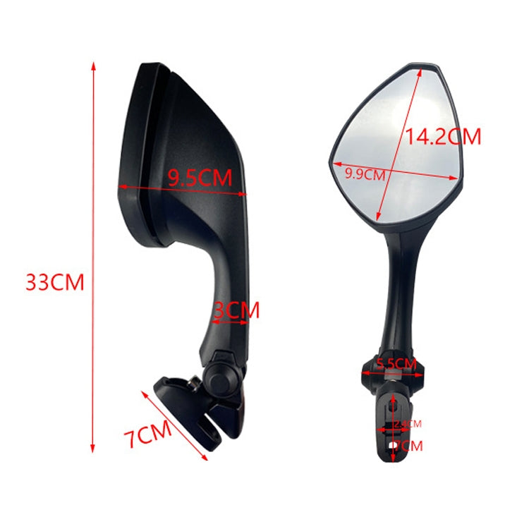 Motorcycle Modification Reversing Mirror Accessories For Kawasaki - Black