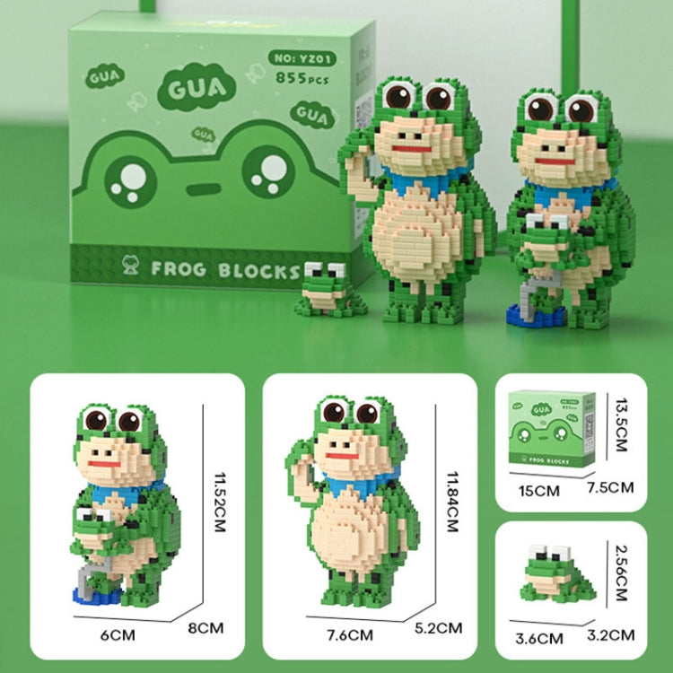 855pcs /Box Children Educational Assembly Small Frogs Building Blocks Toy