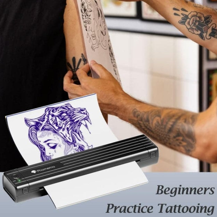 Phomemo TP83-BK Wireless Tattoo Stencil Printer With 10pcs Transfer Paper - Black