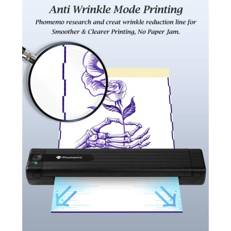 Phomemo TP83-BK Wireless Tattoo Stencil Printer With 10pcs Transfer Paper - Black