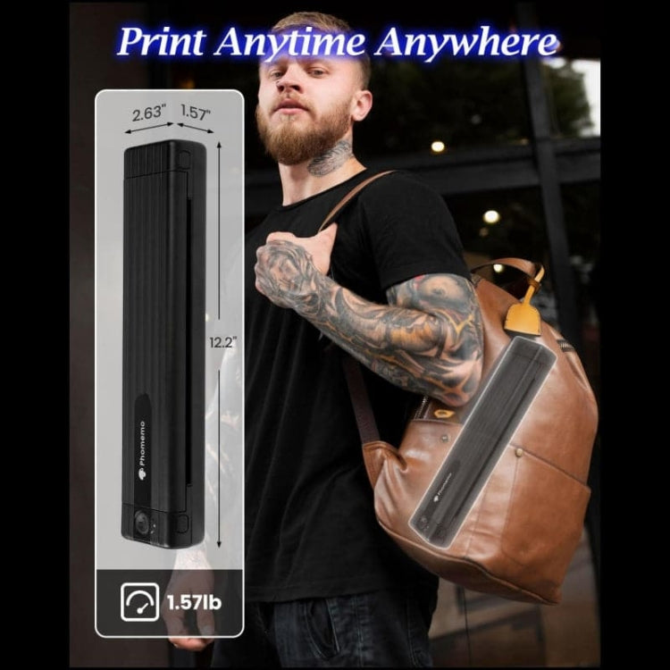 Phomemo TP83-BK Wireless Tattoo Stencil Printer With 10pcs Transfer Paper - Black