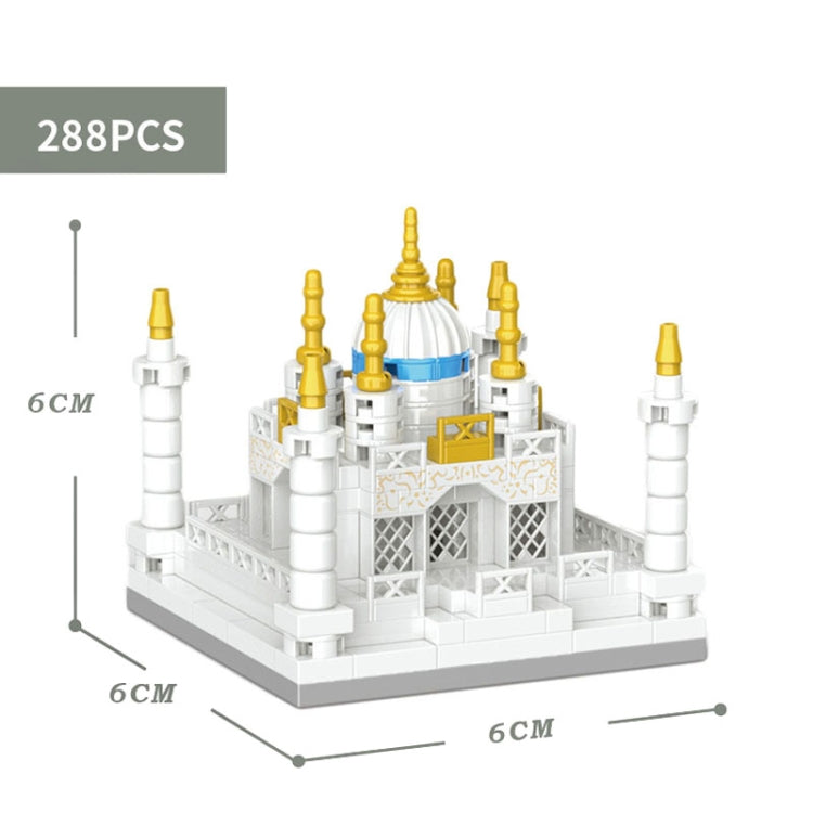 288pcs /Box High Difficulty Micro-Particle Taj Mahal Castle Building Blocks Children Puzzle Toys Festival Gift
