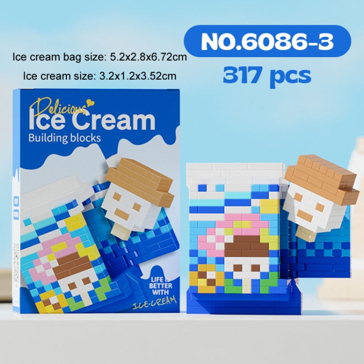6086-3 Little Snowman Childhood Memory Ice-Cream Series Micro-Particle Building Block Toys Birthday Gift