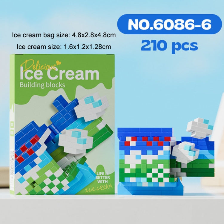 6086-6 Snow Lotus Childhood Memory Ice-Cream Series Micro-Particle Building Block Toys Birthday Gift
