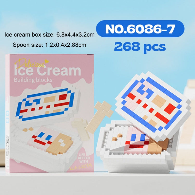 6086-7 Tricolor Cup Childhood Memory Ice-Cream Series Micro-Particle Building Block Toys Birthday Gift