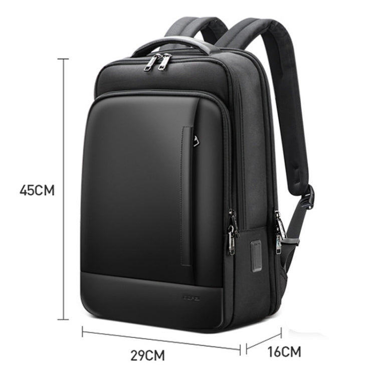 Bopai 61-51011 Large-Capacity Waterproof Business Laptop Backpack With USB+Type-C Port - Black