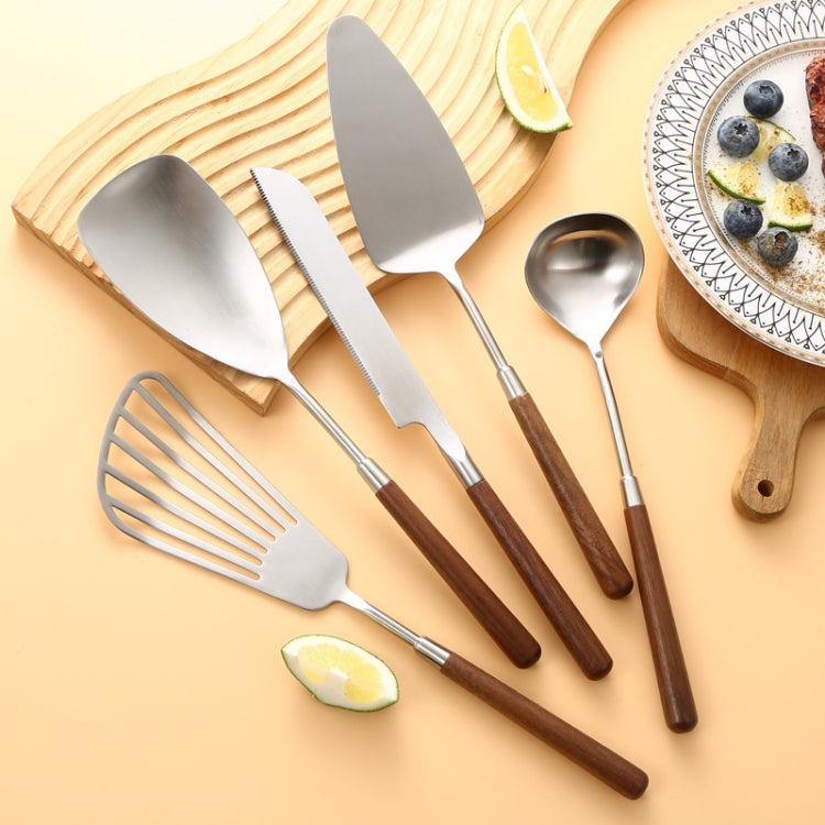 304 Stainless Steel Walnut Handle Cooking Tools Home Restaurant Kitchen Gadgets, Style: Frying Spatula