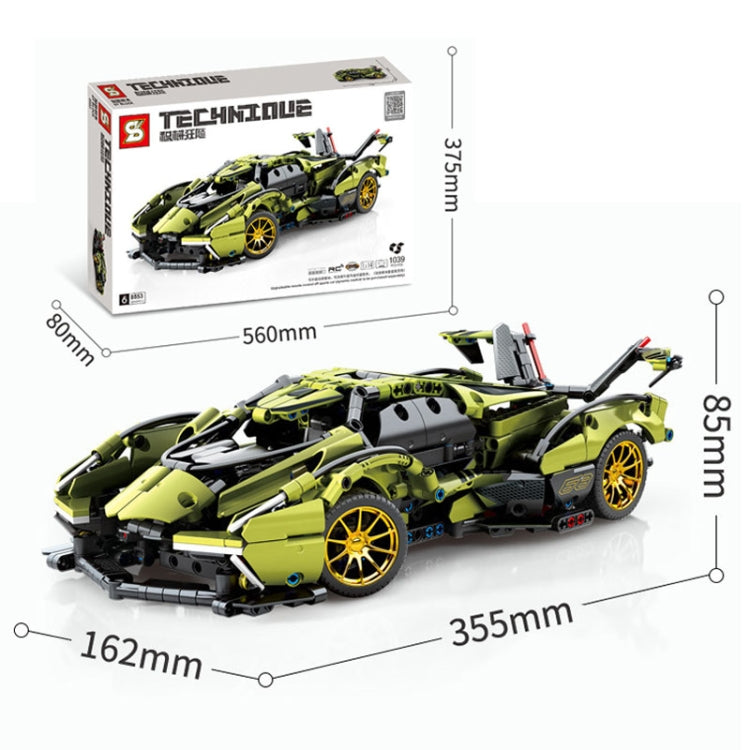 SEMBO 8553 1:14 Sports Racing Car Model Building Blocks Puzzle Assembly Children Toy