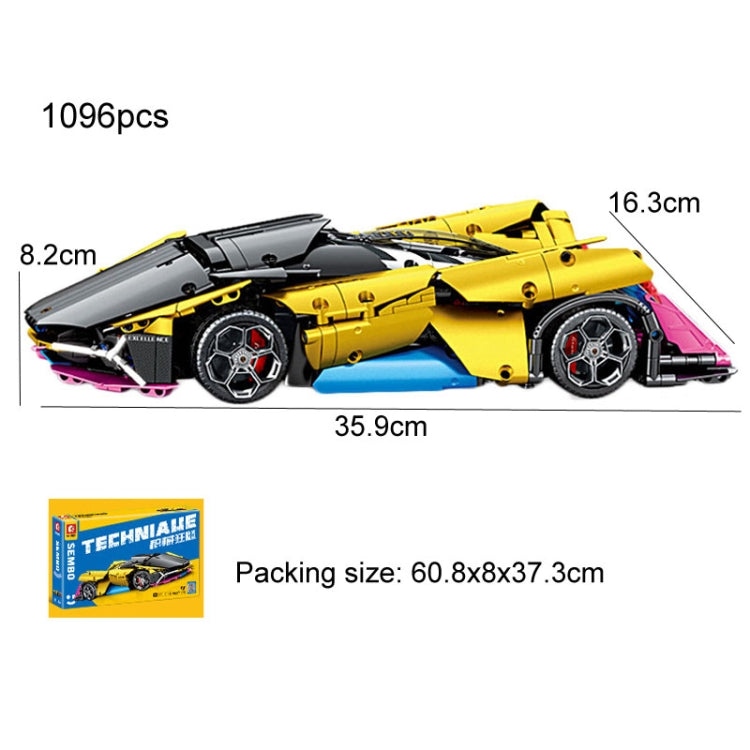 SEMBO 701924 1:14 Sports Racing Car Model Building Blocks Puzzle Assembly Children Toy