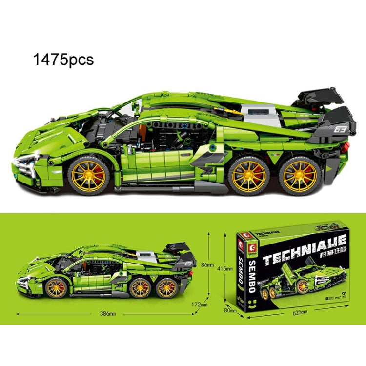 SEMBO 701001 1:14 Sports Racing Car Model Building Blocks Puzzle Assembly Children Toy