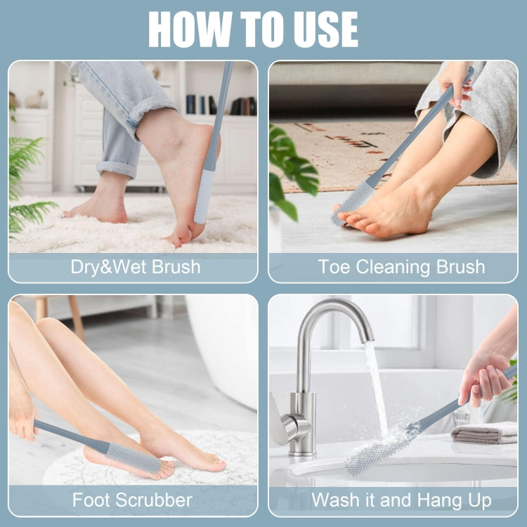 Foot Washing Brush Dry and Wet Toe Cleaning and Anti-Itch Brush, Style: Long Bristle