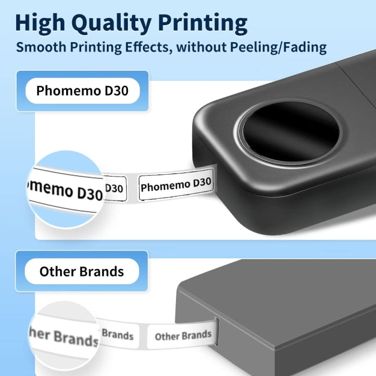 Phomemo D30 Thermal Label Printer Portable Bluetooth Mini Label Maker Machine With 5 Rolls Paper White