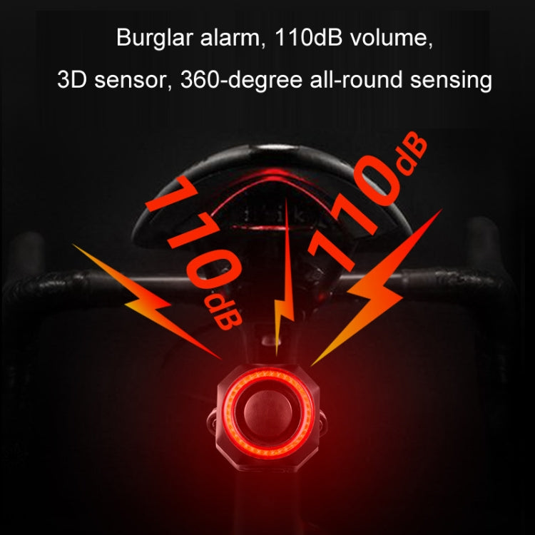 Bicycle Smart Taillight Anti-theft Alarm Brake Warning Light, Model: WL09C Remote Control