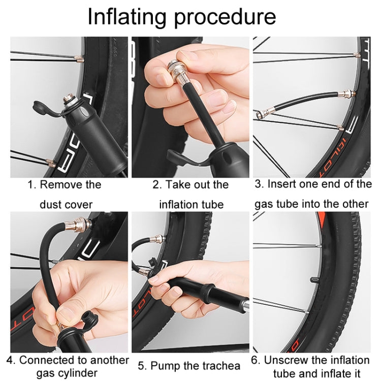 Bicycle High Pressure Pump Home Mini Portable Basketball Inflator Accessories - Black