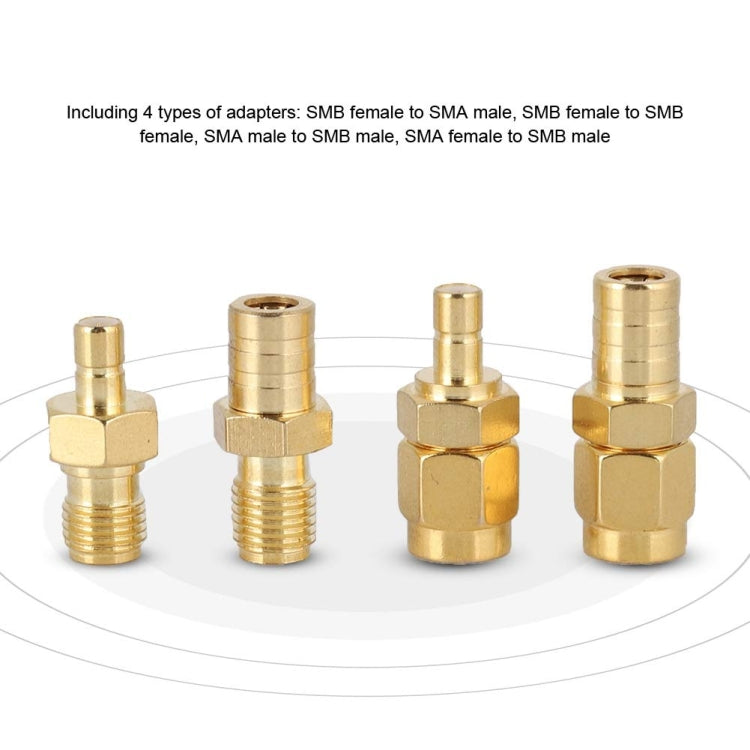 4 In 1 SMA-SMB RF Adaptor All Copper Gold Plated High Frequency Adaptor