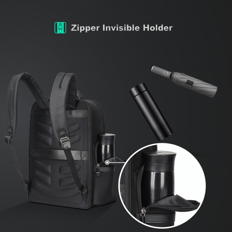 Bopai 61-120511 arge-capacity Travel Business Laptop Backpack With USB+Type-C Port - Black