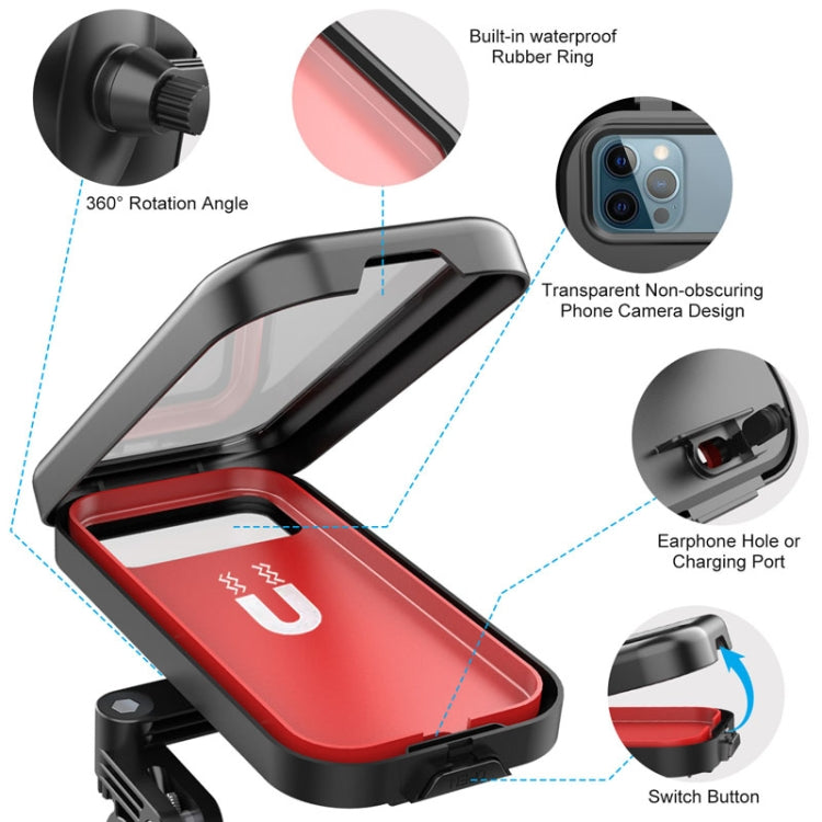 Waterproof Bicycle Cell Phone Holder 360 Rotating Riding Navigation Holder, Model: Handlebar Stand