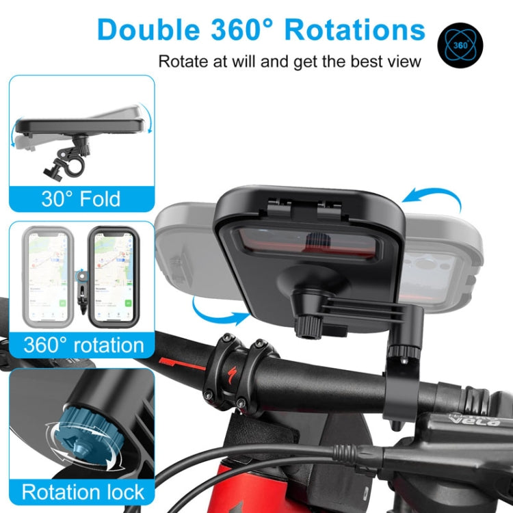 Waterproof Bicycle Cell Phone Holder 360 Rotating Riding Navigation Holder, Model: Handlebar Stand