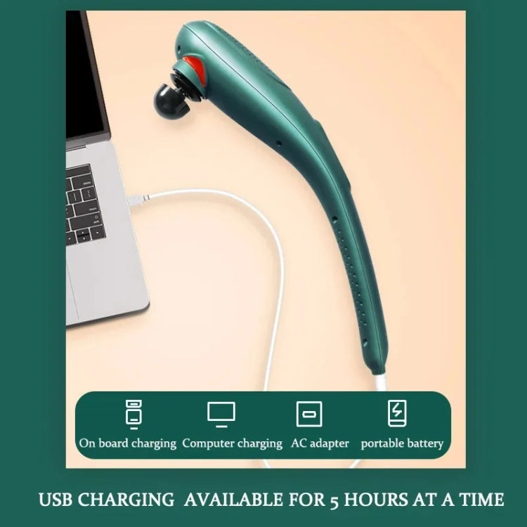 6 In 1 Handheld Body Massager 15 Modes Heating Vibration Massage Stick - Green