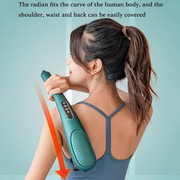 6 In 1 Handheld Body Massager 15 Modes Heating Vibration Massage Stick - Green