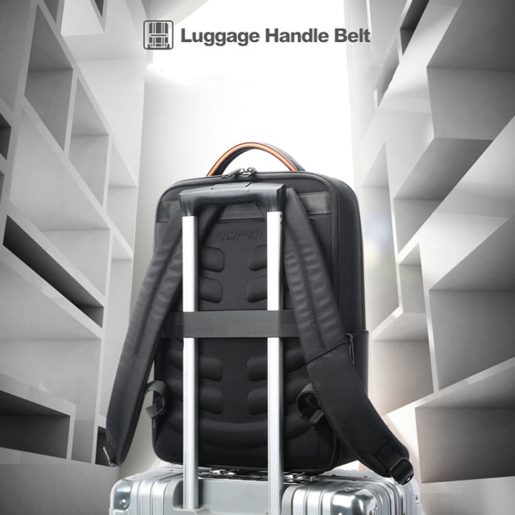 Bopai 61-53111 Large-capacity Waterproof Business Laptop Backpack With USB+Type-C Port - Black