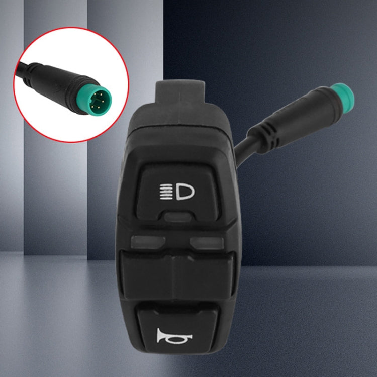 For KUGOO M5 AIMITE Electrical Scooter Horn Headlight Steering Control Three Function Switch - Black