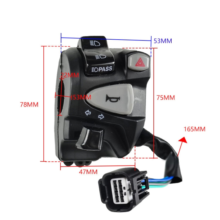 For Honda Click150i Left Handlebar Turn Signal Motorcycle Switch Accessories - Black