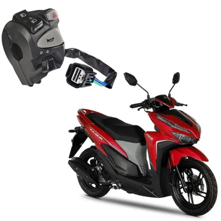 For Honda Click150i Left Handlebar Turn Signal Motorcycle Switch Accessories - Black