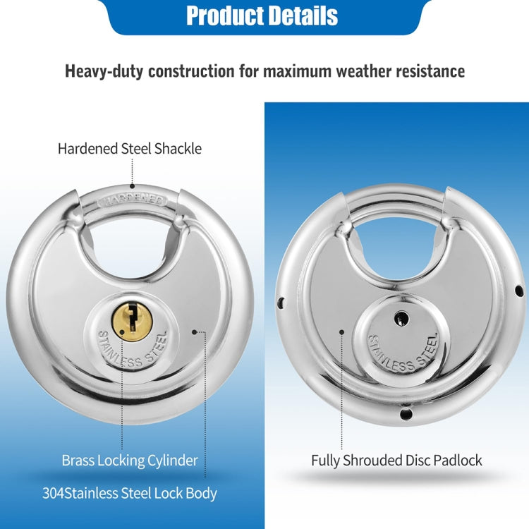 80mm Household Anti-Theft Rust-Proof And Waterproof Pure Copper Core Round Padlock