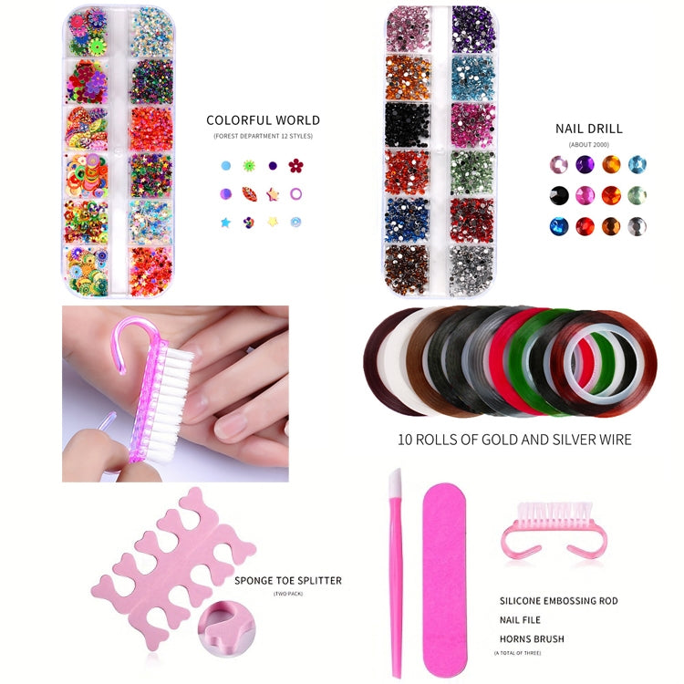 USB Plug-in Seashell Nail Lamp Mini UV Light Therapy Lamp Nail Polishers Stick Diamonds Tool Set - Rose Red