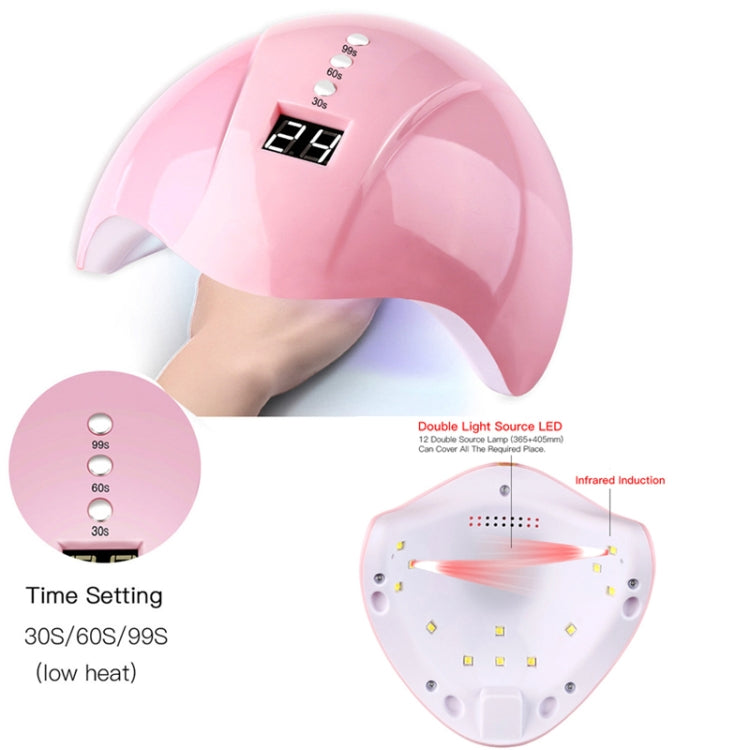 USB Plug-in Seashell Nail Lamp Mini UV Light Therapy Lamp Nail Polishers Stick Diamonds Tool Set - Rose Red