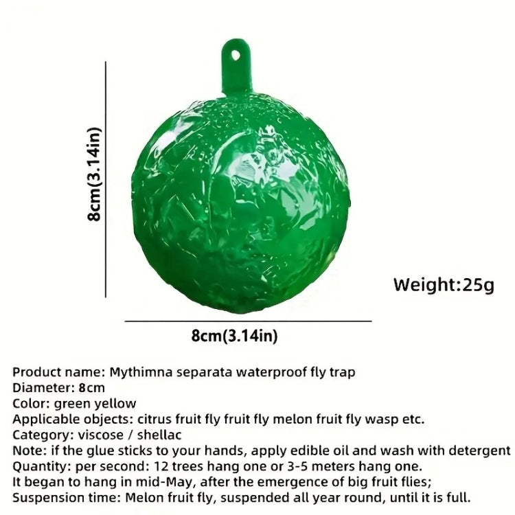 Outdoor Fruit Fly Mosquito Citrus Trap Sticky Ball - Green