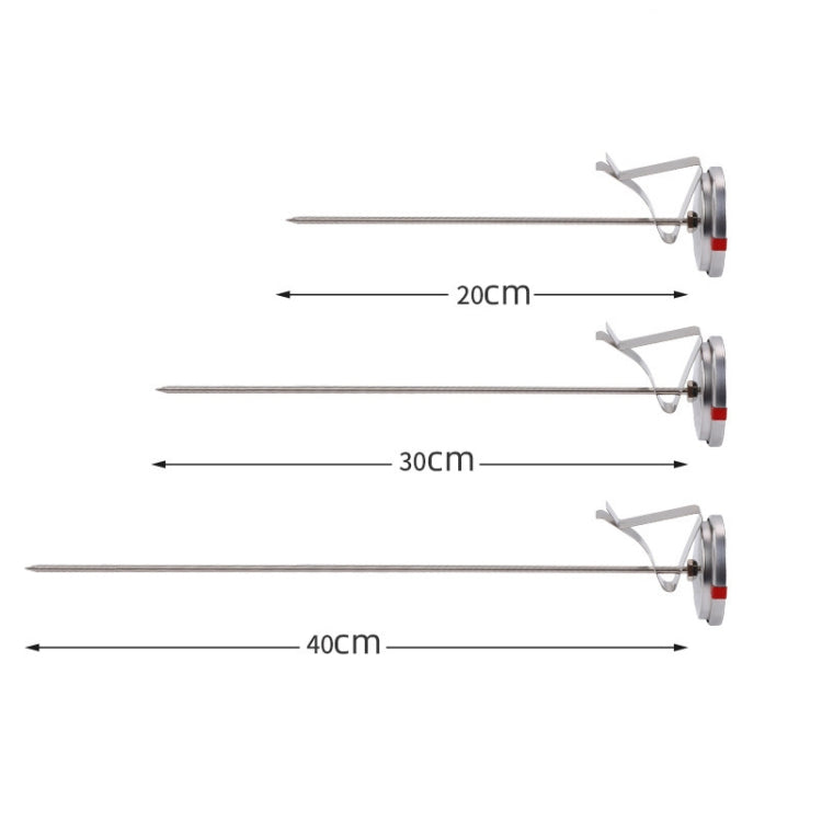 40cm Long Stem Stainless Steel Thermometer with Pot Clip for Frying, Cooking, Turkey, Food, Milk