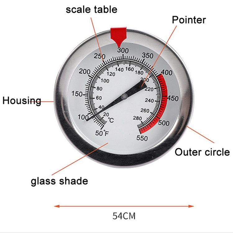 40cm Long Stem Stainless Steel Thermometer with Pot Clip for Frying, Cooking, Turkey, Food, Milk