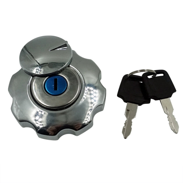For CG125 Motorcycle and Electric Vehicle Fuel Tank Cap Lock - Silver