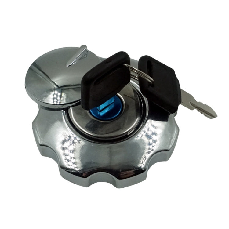 For CG125 Motorcycle and Electric Vehicle Fuel Tank Cap Lock - Silver