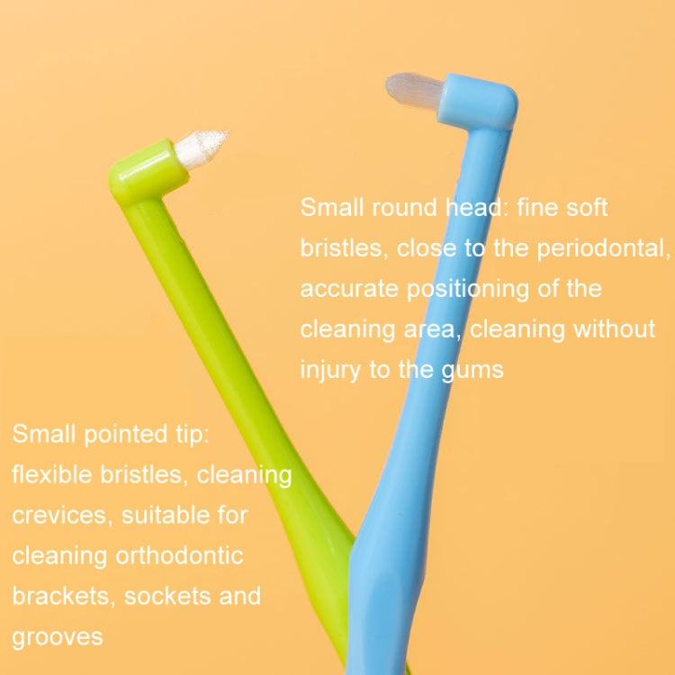 LERCH 2 In 1 Pointed + Rounded Orthodontic Teeth Cleaning Brush Pet Dental Crevice Brush - Color Random Delivery