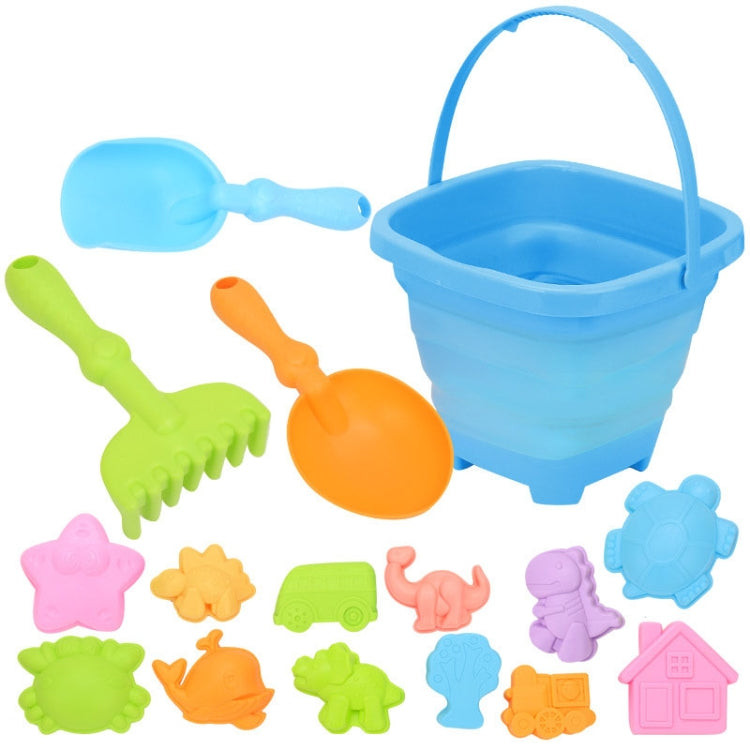 16pcs /Set Children Folding Bucket Beach Toys Play House Water Play Sand Dredging Tools